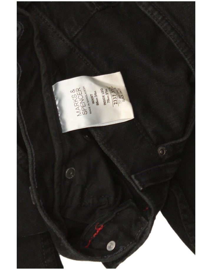 Ανδρικό τζιν ίσιο MARKS & SPENCER W34 L31 Μαύρο βαμβακερό