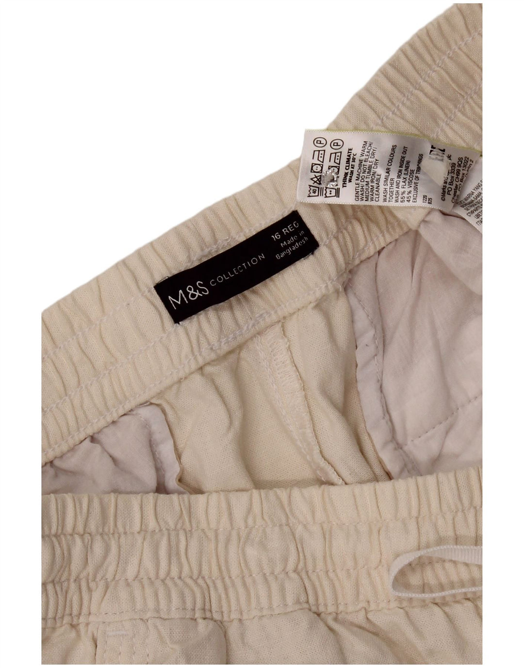 Marks & Spencer Γυναικεία φόρμα παντελόνια UK 16 Large White Lenn