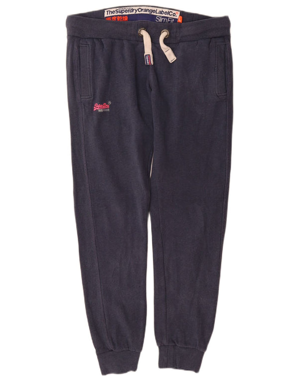 Superdry γυναικεία φόρμα αθλητικής φόρμας παντελόνι Joggers UK 16 Large Navy Blue