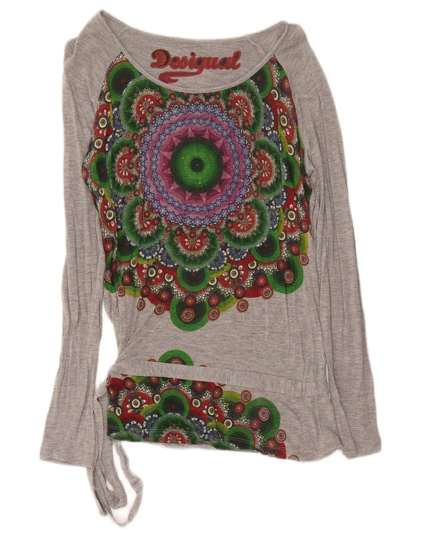 Desigual Γυναικείο τοπ μακρυμάνικο UK 12 μεσαίο γκρι γεωμετρικό