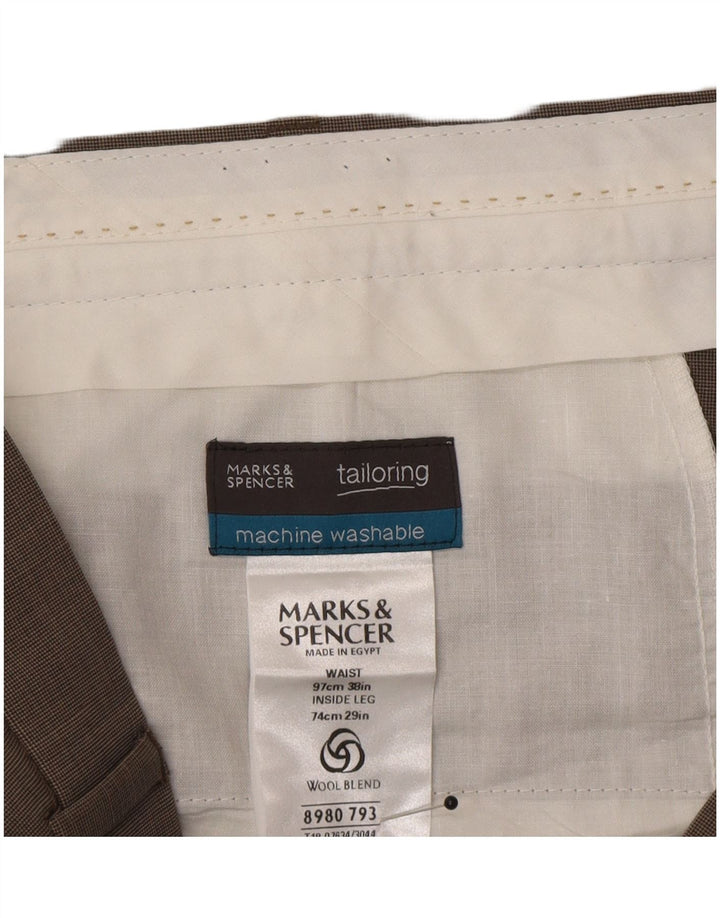 Marks & Spencer Ανδρικό παντελόνι με καρφωτό κοστούμι W38 L29 Γκρι πολυακρυλικό