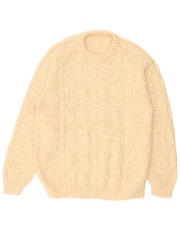 Vintage Mens Crew Neck Jumper Sweater 2XL Beige
