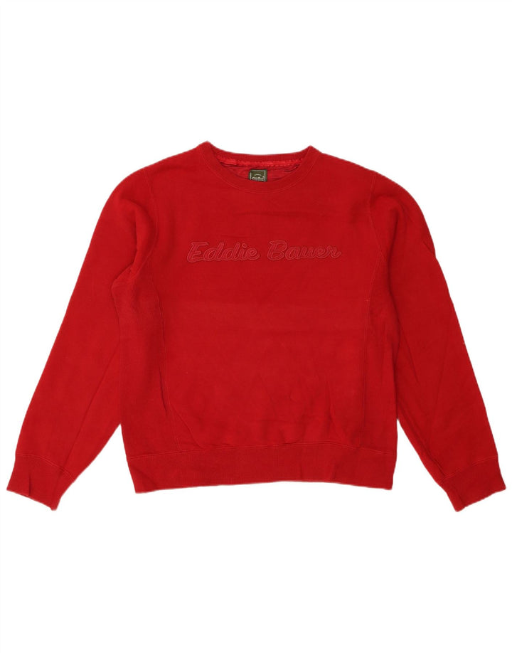 Γυναικείο γραφικό φούτερ Eddie Bauer Jumper UK 14 μεσαίο κόκκινο βαμβακερό