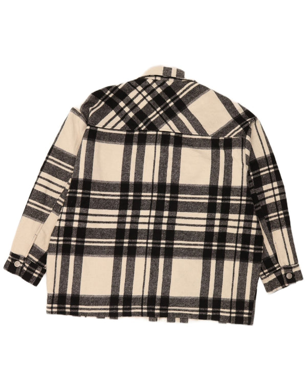 Zara Γυναικείο Utility Jacket UK 14 Medium Black Check Polyester