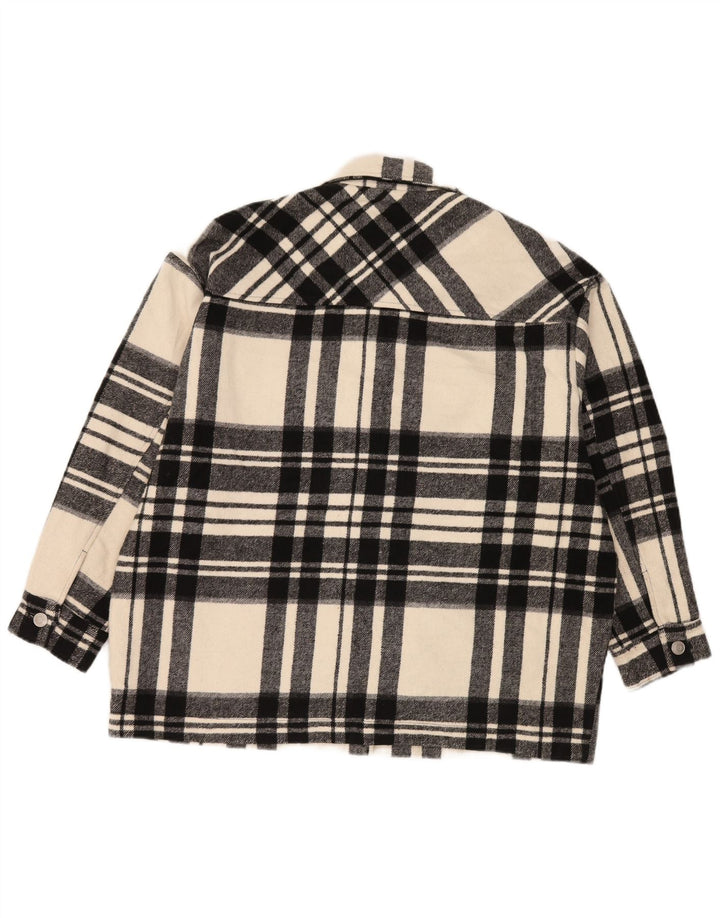 Zara Γυναικείο Utility Jacket UK 14 Medium Black Check Polyester
