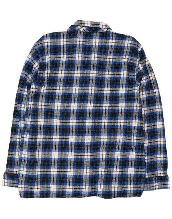 Ανδρικό φανελένιο πουκάμισο Crew Clothing XL Navy Blue καρό βαμβακερό