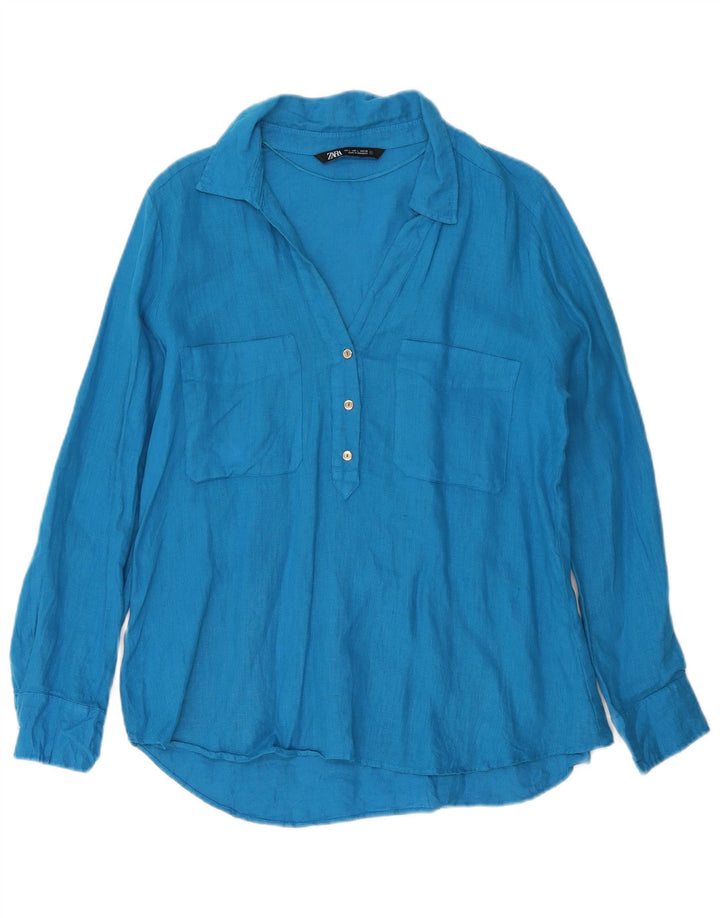 Γυναικείο πουλόβερ ZARA πουκάμισο UK 16 Large Blue