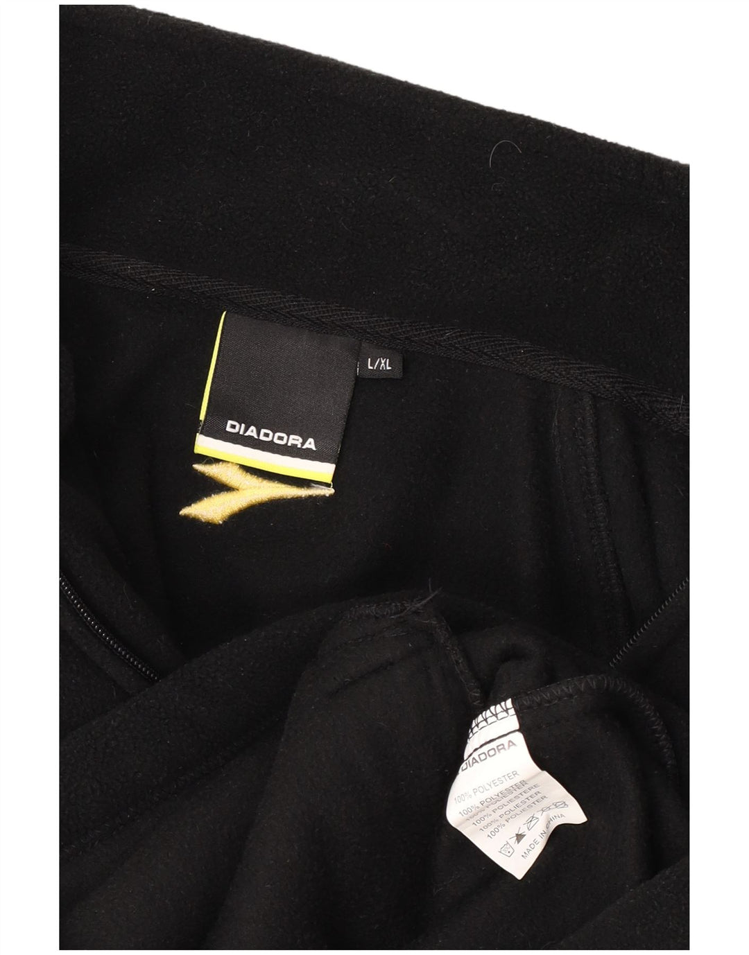 Diadora Mens Fleece Jacket UK 40 Large Black Colourblock Polyester