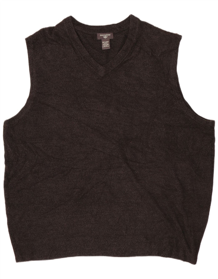 DOCKERS Ανδρικό γιλέκο Tank Top 3XL Γκρι Ακρυλικό