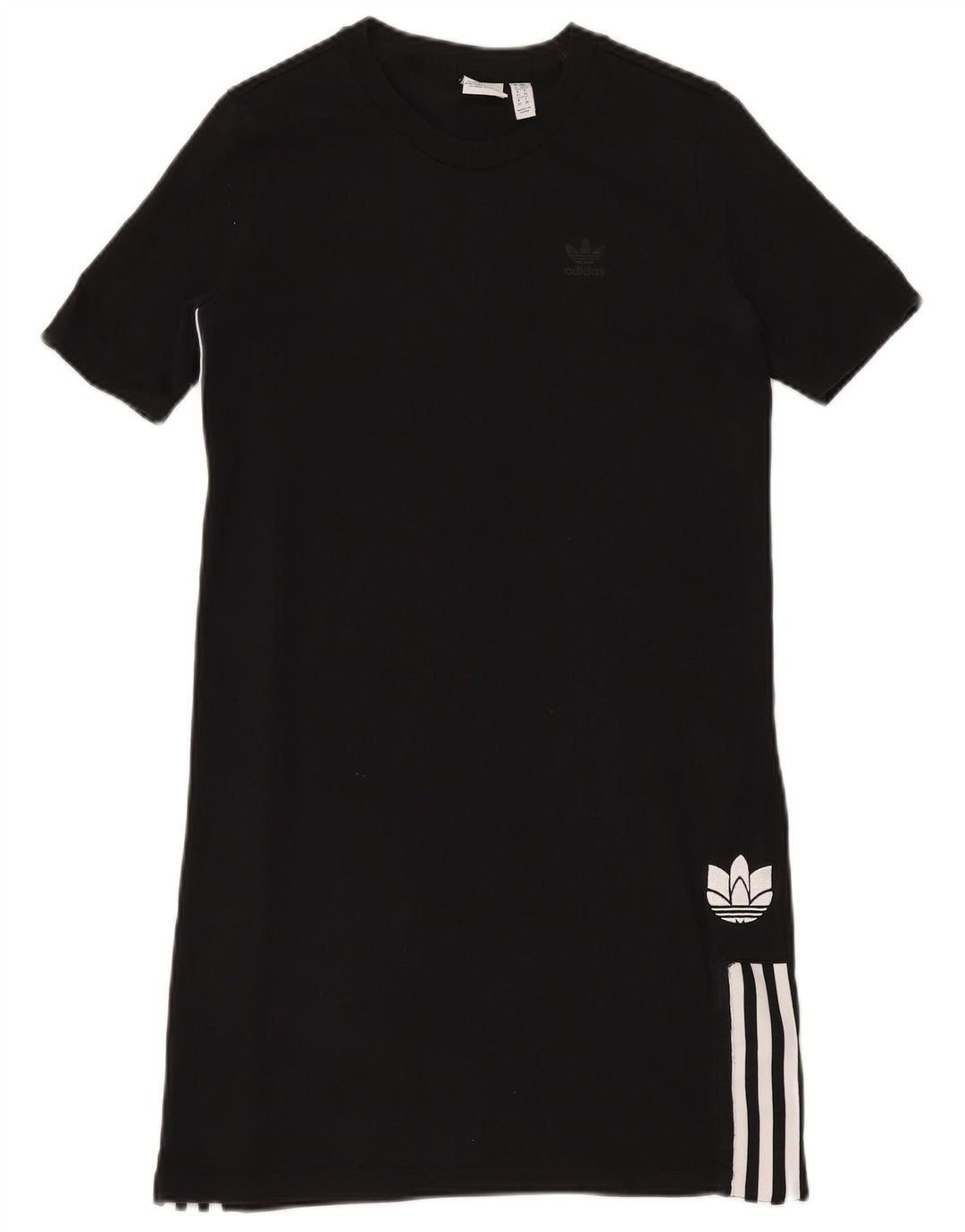 Γυναικείο T-Shirt Φόρεμα ADIDAS UK 6 XS Μαύρο βαμβακερό