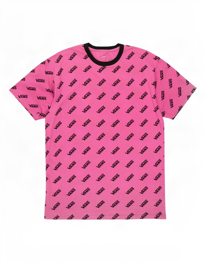 Ανδρικό γραφικό T-Shirt Vans Top μεγάλο ροζ βαμβακερό