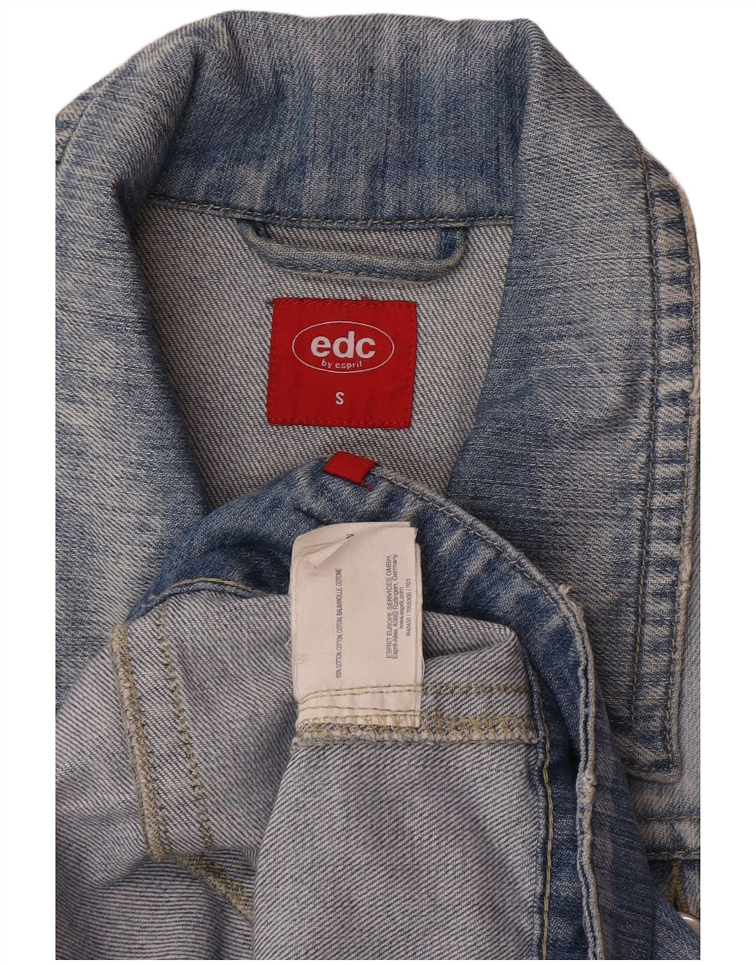 Γυναικείο τζιν μπουφάν EDC Crop UK 10 Small Blue Cotton