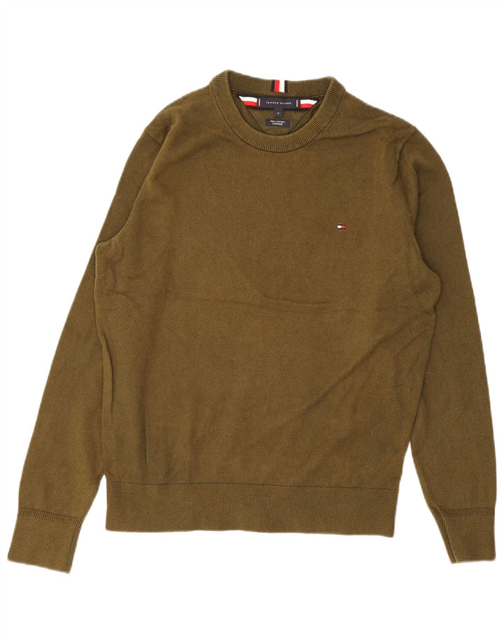 Ανδρικό πουλόβερ Tommy Hilfiger Crew Neck Jumper Μεσαίο βαμβακερό χακί