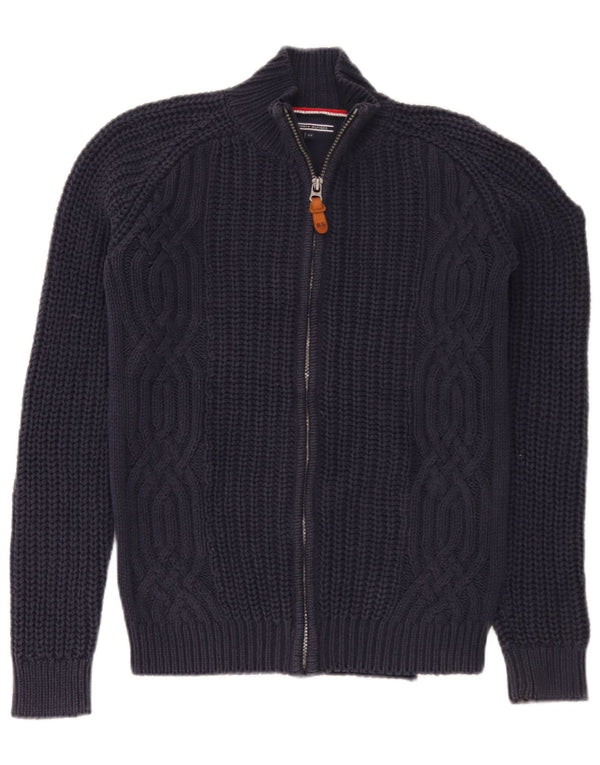 Tommy Hilfiger Boys Cardigan πουλόβερ 13-14 ετών Navy Blue Cotton