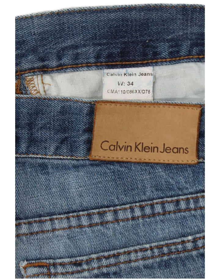 Ανδρικό τζιν σορτς CALVIN KLEIN W34 μεγάλο μπλε βαμβακερό