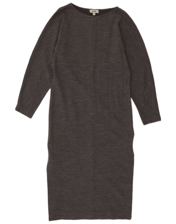 Γυναικείο μακρυμάνικο φόρεμα Cos UK 10 Small Grey Wool