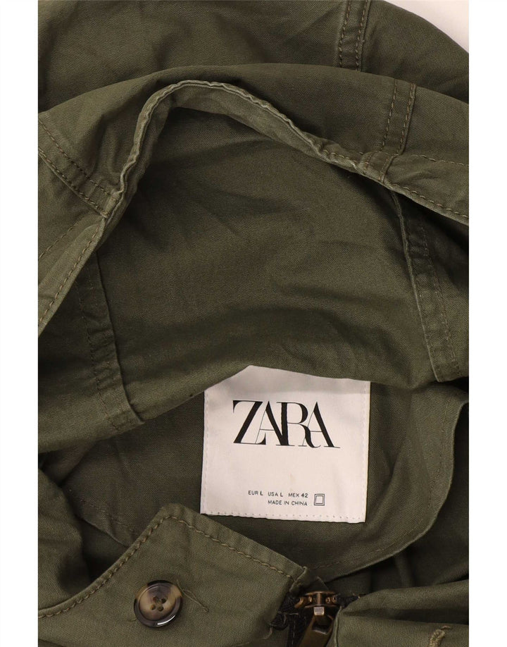 Zara Ανδρικό μπουφάν Parka με κουκούλα UK 40 Large Khaki