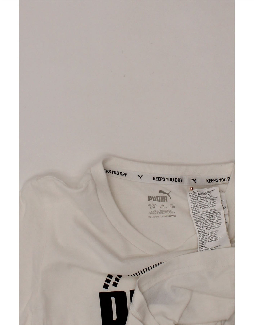 Γραφικό T-Shirt PUMA Boys Top 9-10 ετών Λευκό βαμβακερό