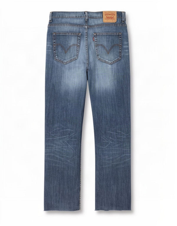 Levi's Mens 752 Distressed Straight Jeans W36 L28 Μπλε βαμβακερό
