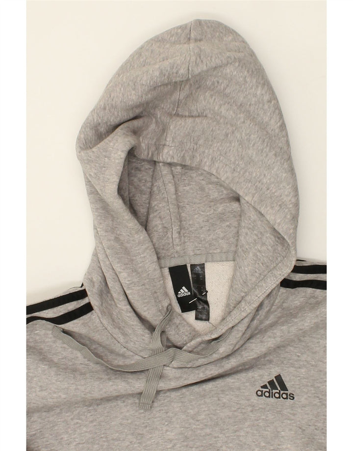ADIDAS Mens Hoodie Jumper Medium Grey Cotton Vintage Adidas and Second-Hand Adidas from Messina Hembry 
