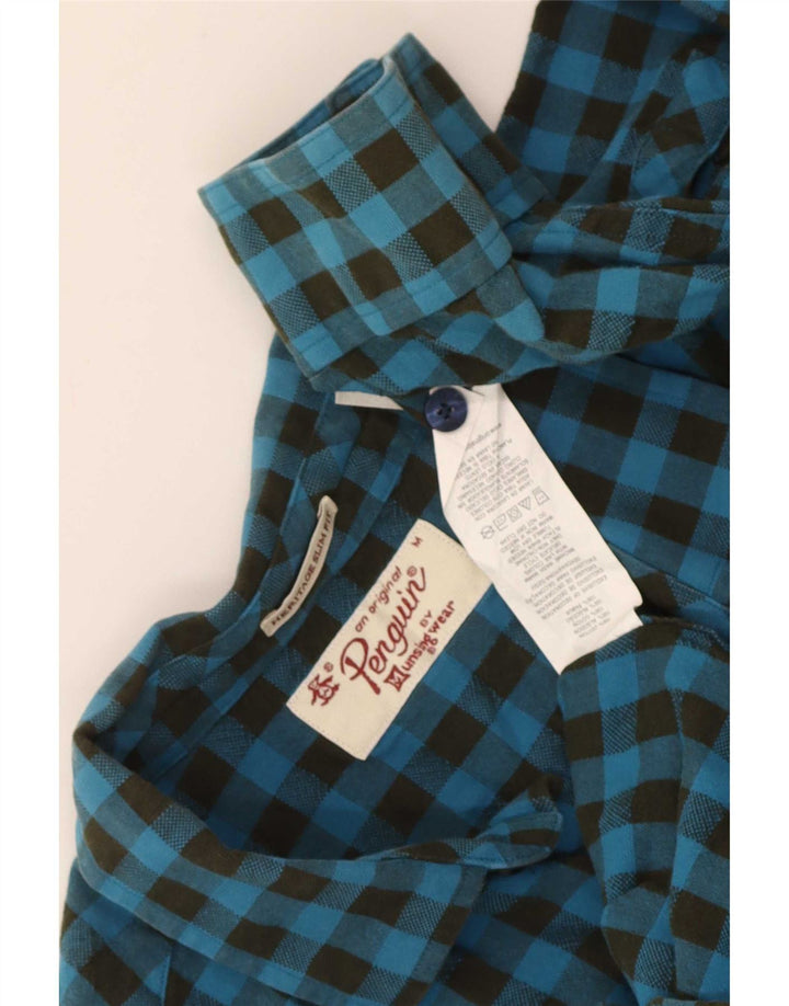 Ανδρικό Penguin Heritage Φανελένιο πουκάμισο Slim Fit Medium Blue Gingham Cotton