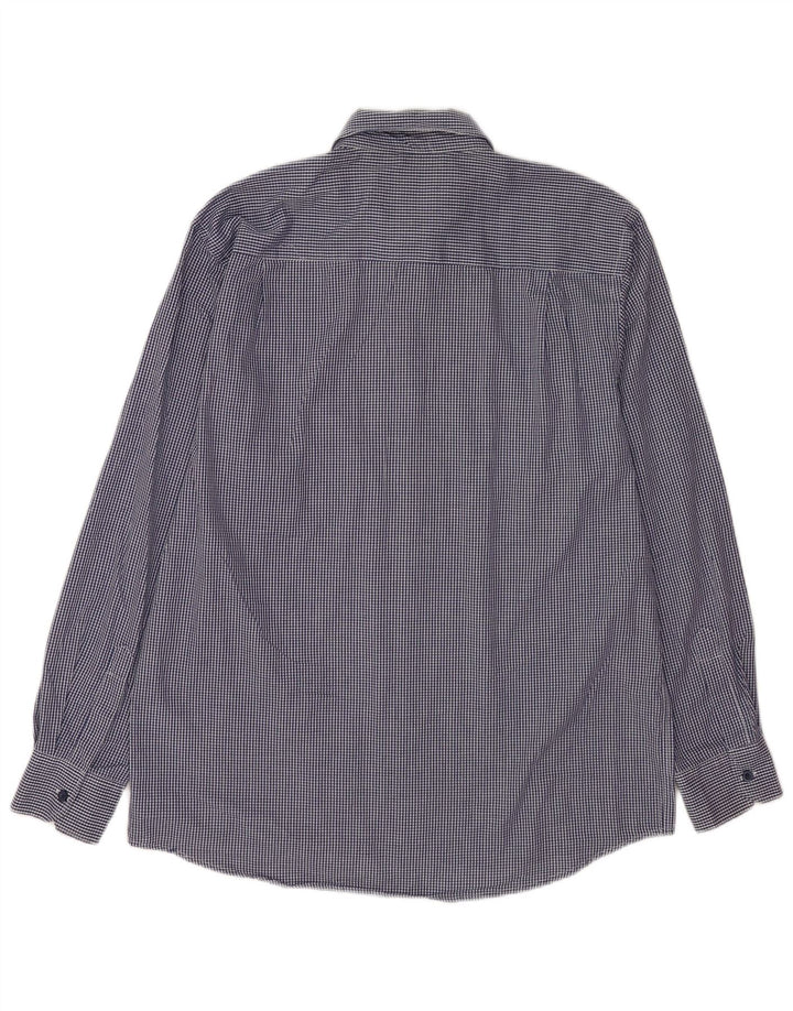 Pierre Cardin Ανδρικό πουκάμισο με κανονική εφαρμογή XL Navy Blue Gingham Polyester