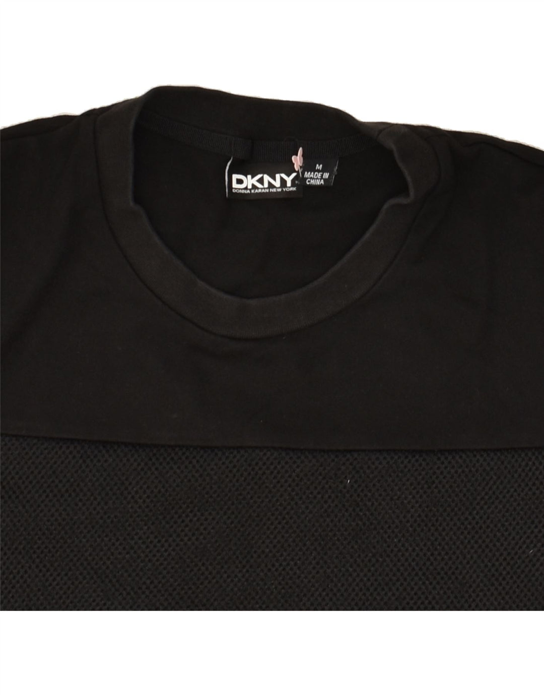 DKNY Mens Sweatshirt Jumper Medium Black Viscose | Vintage Dkny | Thrift | Second-Hand Dkny | Used Clothing | Messina Hembry 