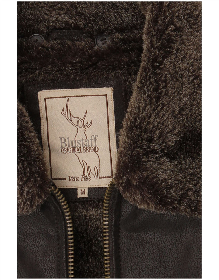 Blustaff Ανδρικό Bomber Shearling Jacket UK 38 Medium Brown Δερμάτινο