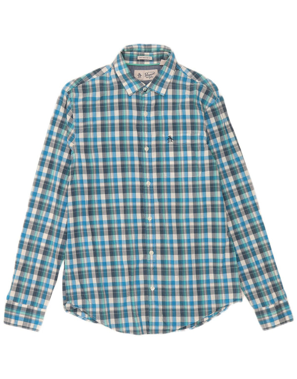 Ανδρικό πουκάμισο Penguin Heritage Slim Fit Medium Blue Check