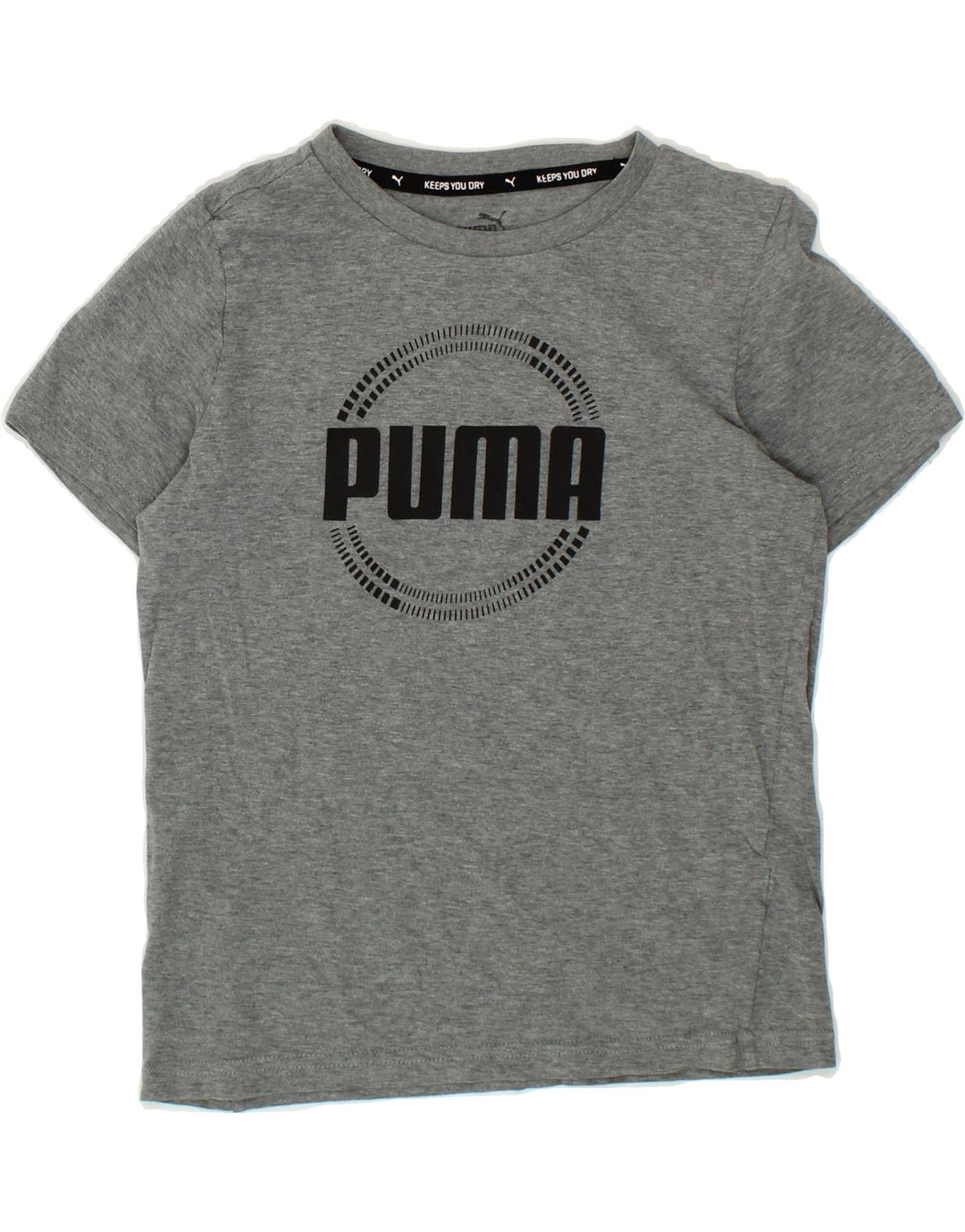 PUMA Boys Graphic T-Shirt Top 9-10 Years Medium Grey Flecked Cotton Vintage Puma and Second-Hand Puma from Messina Hembry 