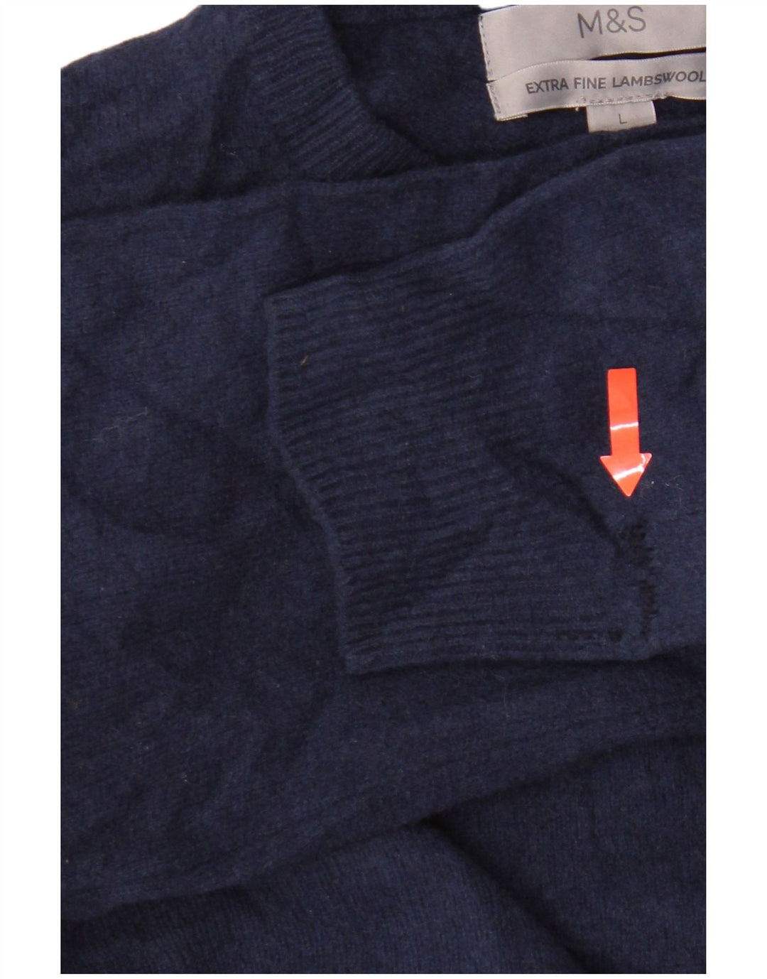 Marks & Spencer Γυναικείο πουλόβερ με λαιμόκοψη UK 16 Large Blue Lambswool