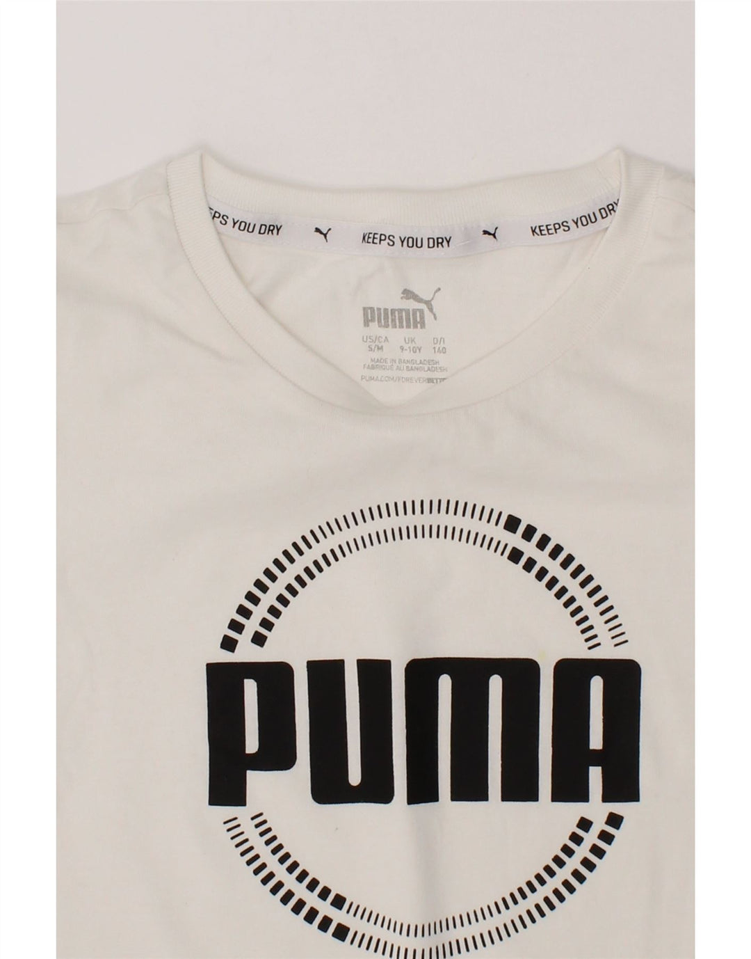 PUMA Boys Graphic T-Shirt Top 9-10 Years Medium  White Cotton Vintage Puma and Second-Hand Puma from Messina Hembry 