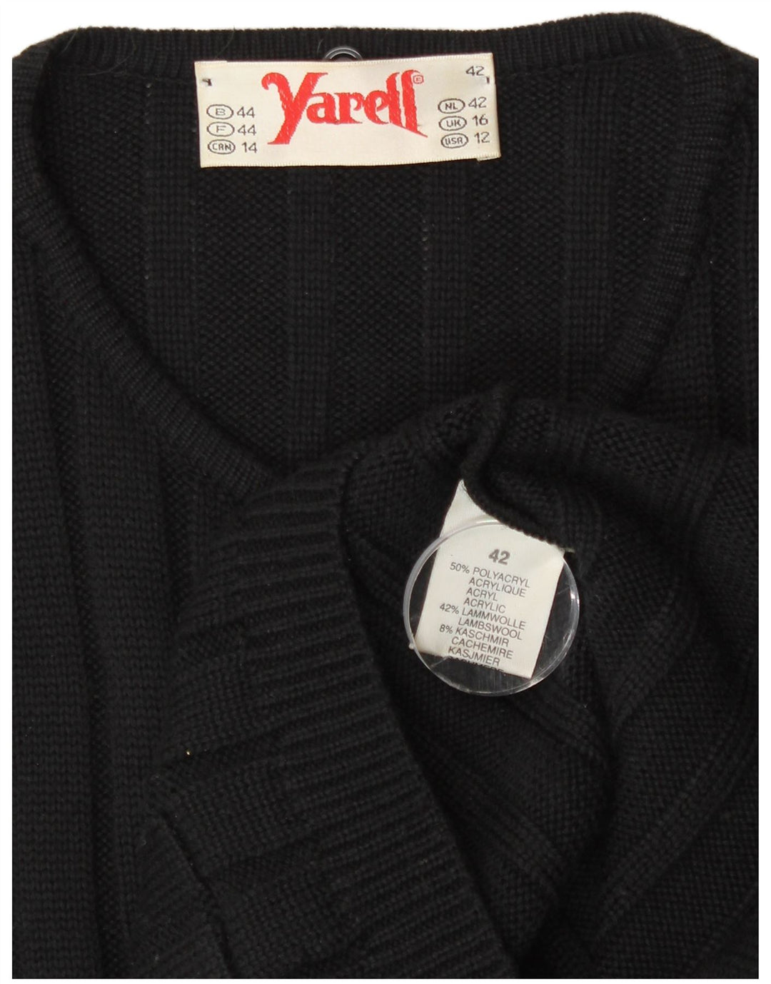 Yarell Γυναικείο Ζακέτα Longline UK 16 μεγάλο μαύρο πολυακρυλικό