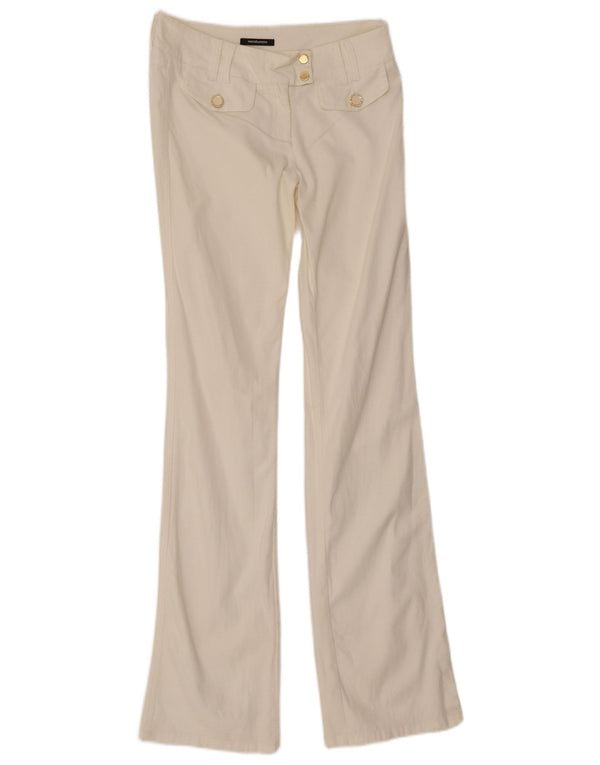 ROCCOBAROCCO Womens Bootcut Casual Trousers IT 44 Medium W30 L35 Off White