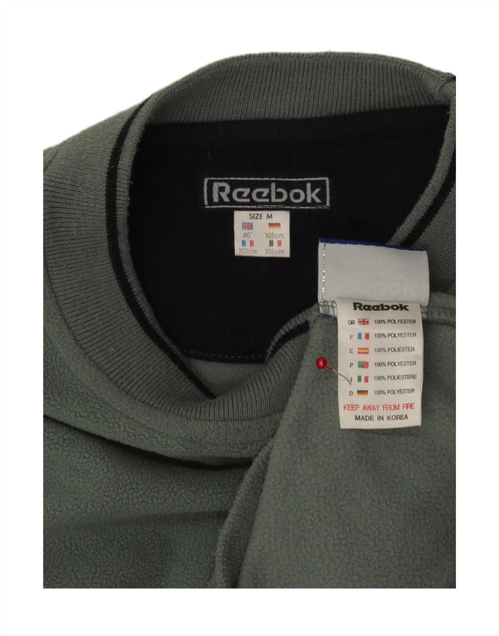 Reebok Mens Fleece Jumper UK 40 Medium Green Polyester