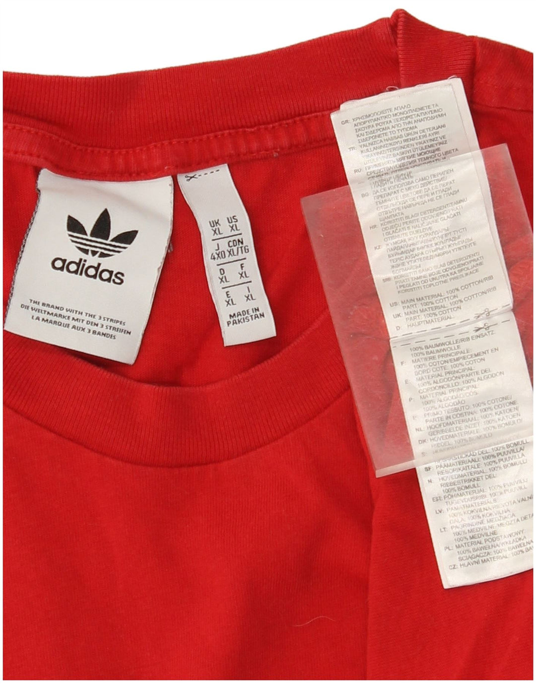 Ανδρικό γραφικό T-Shirt ADIDAS Top XL Red Colourblock Βαμβακερό