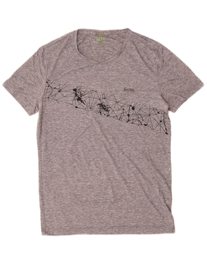 Ανδρικό T-Shirt Hugo Boss Top Medium Grey Geometric Polyester