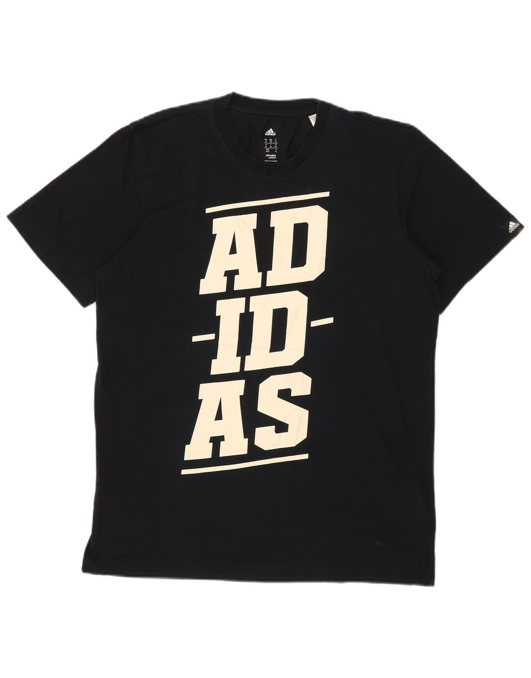 Ανδρικό γραφικό T-shirt Adidas Climalite Τοπ μεσαίο μαύρο βαμβακερό