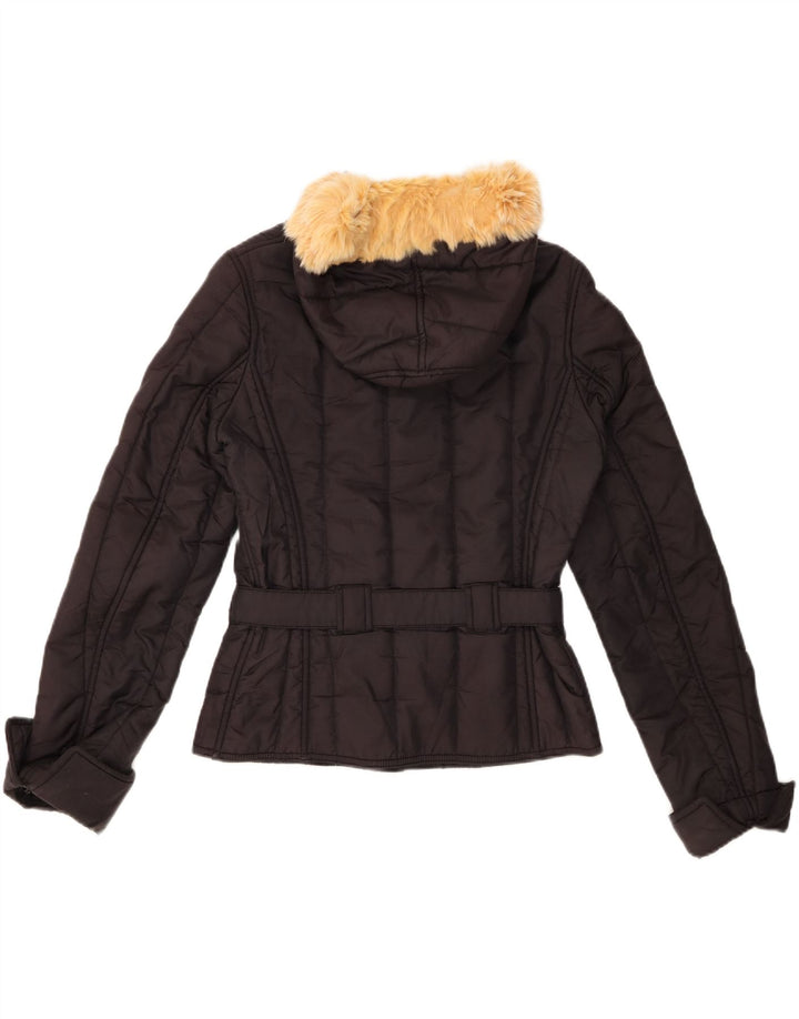 REFRIGIWEAR Γυναικείο μπουφάν με κουκούλα με επένδυση UK 14 μεσαίο μαύρο πολυαμίδιο