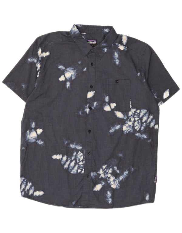 Ανδρικό κοντομάνικο πουκάμισο με μοτίβο Patagonia XL Navy Blue Hawaiian