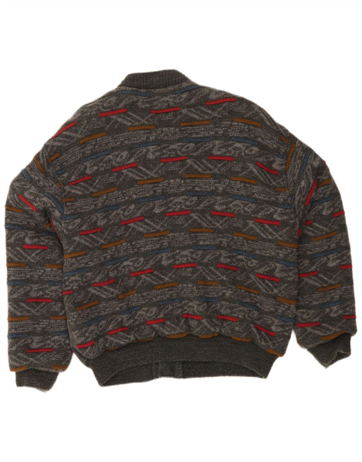 Vintage Ανδρικό Bomber Jacket Μεγάλο Γκρι Γεωμετρικό