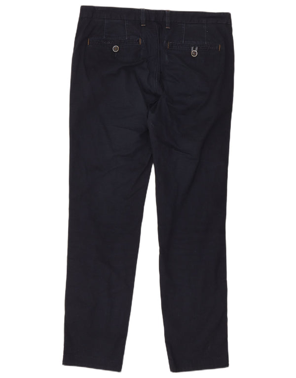 Ted Baker Ανδρικό ίσιο παντελόνι W34 L31 Μπλε ναυτικό γεωμετρικό βαμβάκι
