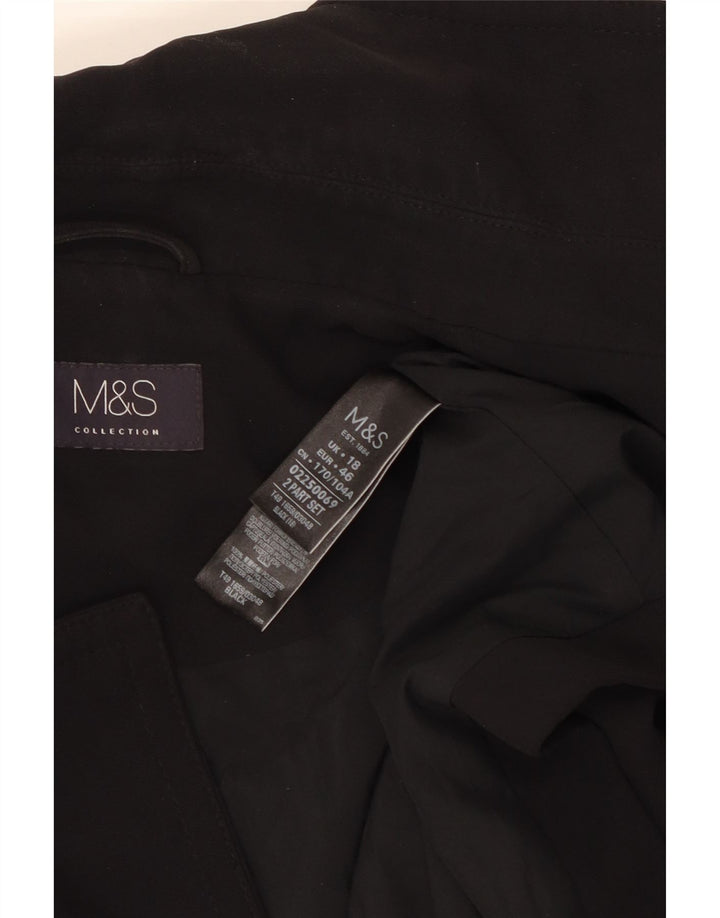 Marks & Spencer Γυναικείο Longline Αμάνικο Μπουφάν UK 18 XL Μαύρο