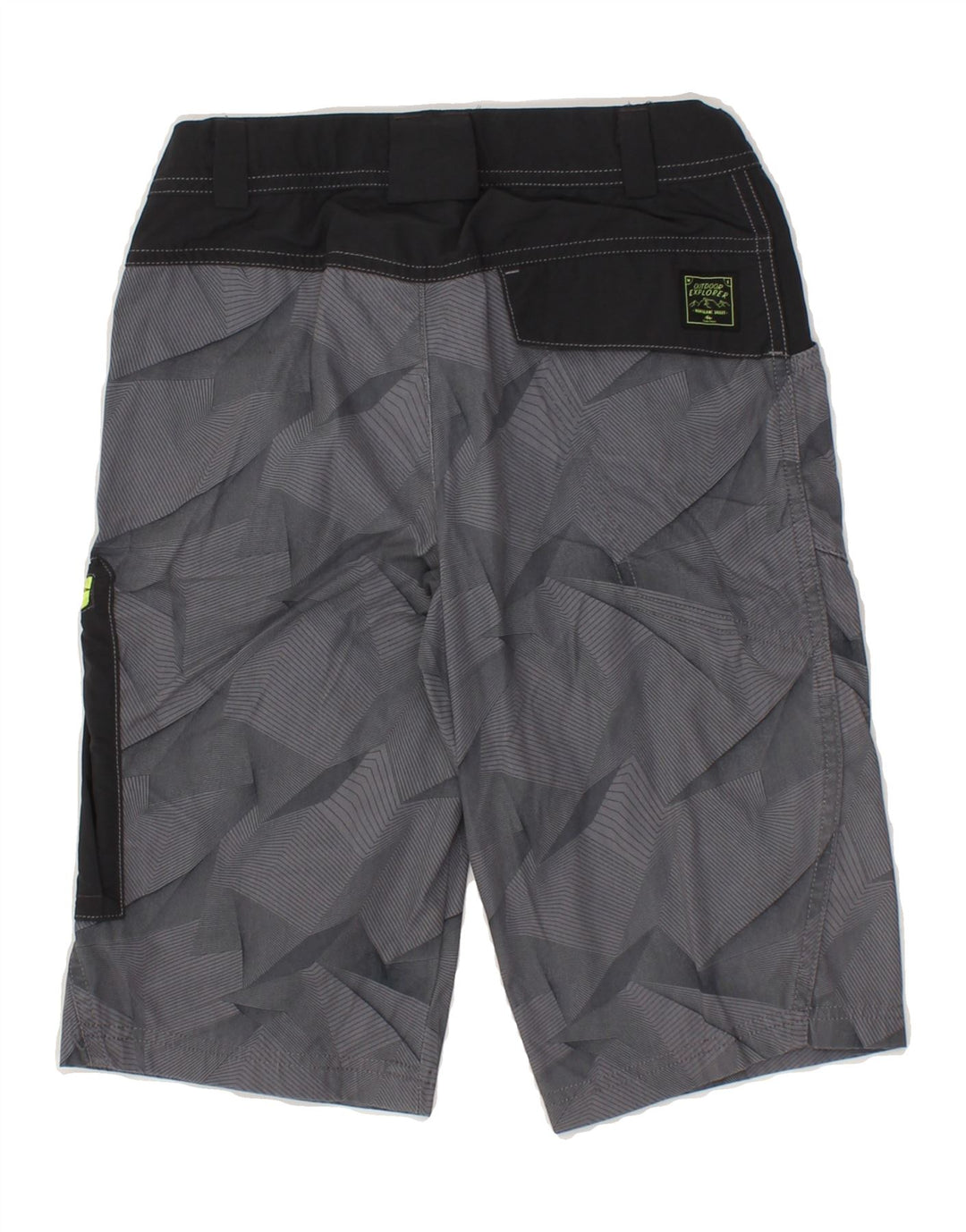 DECATHLON Boys Cargo Shorts 8-9 Years W23  Grey Geometric Cotton Vintage Decathlon and Second-Hand Decathlon from Messina Hembry 
