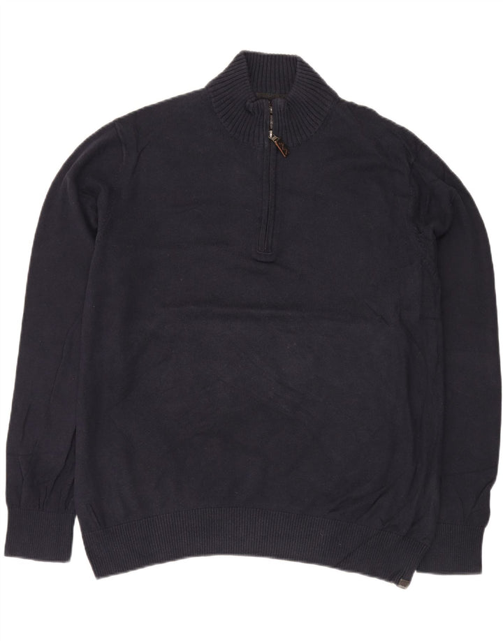 EDDIE BAUER Ανδρικό πουλόβερ με φερμουάρ XL Μπλε βαμβακερό