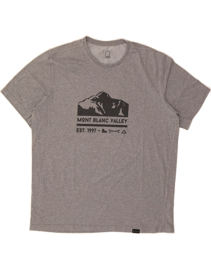 DECATHLON Mens Graphic T-Shirt Top 2XL Grey Vintage Decathlon and Second-Hand Decathlon from Messina Hembry 