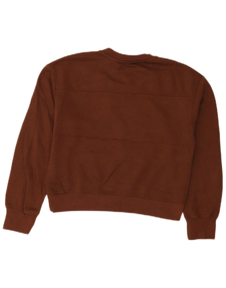 Zara Γυναικεία φούτερ Crop Jumper UK 10 Small Brown Polyester