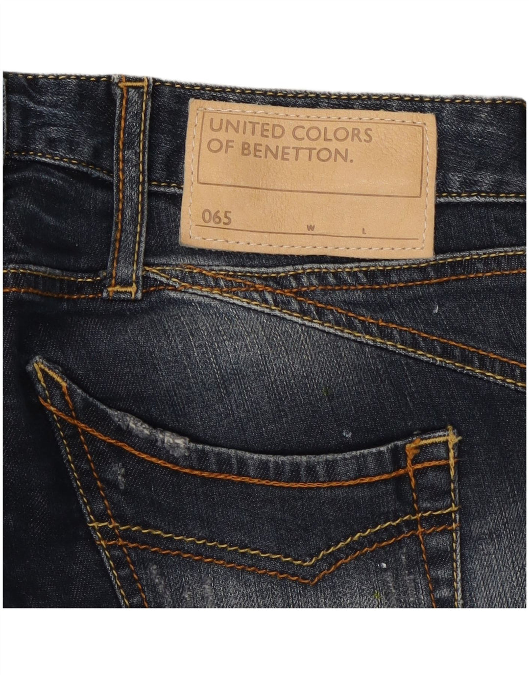 Γυναικεία Benetton Distressed Bootcut Jeans W26 L31 Navy Blue