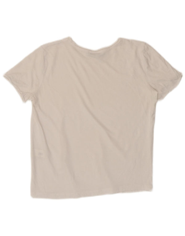 Zara Γυναικείο T-Shirt T-Shirt Top UK 10 Small White Βαμβακερό