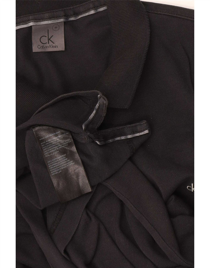 Ανδρικό πουκάμισο πόλο CALVIN KLEIN, μεσαίο μαύρο βαμβακερό